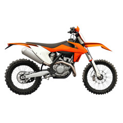 Fototapeta premium Motorcycle on a white background showcasing its sleek design and features for promotional and creative use