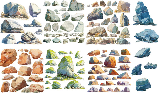 boulder watercolor clipart