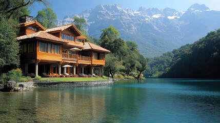 Luxury Lakeside Mansion nestled in the Majestic Mountains