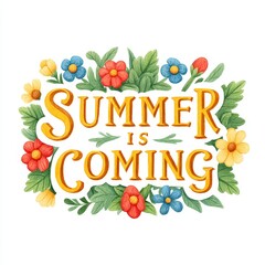 Floral summer theme: vibrant flowers and lush greenery design