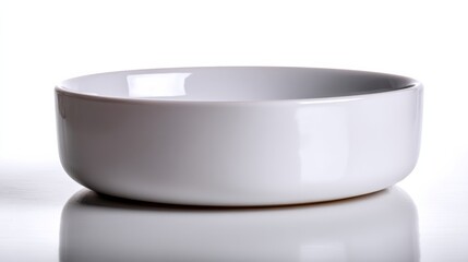 A polished oval porcelain dish stands empty against a clean white background, offering a versatile canvas for culinary presentations or artistic arrangements