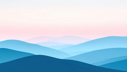 Obraz premium Serene landscape view of rolling hills at dusk abstract nature artwork calm environment soft color palette