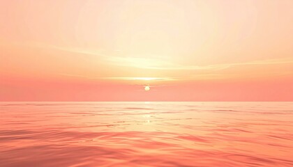 Fototapeta premium Sunset serenity over tranquil ocean waters coastal landscape digital artwork calming environment wide angle nature's beauty
