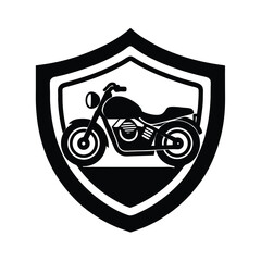 Obraz premium motorcycle shield or badge style vector art silhouette