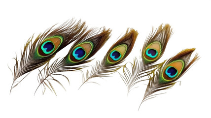 Obraz premium Peacock feathers eye pattern background beauty decorative exotic vibrant on transparent background