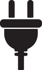 Electric Plug Silhouette | Black Vector Illustration