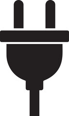 Electric Plug Silhouette | Black Vector Illustration