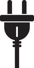 Electric Plug Silhouette | Black Vector Illustration