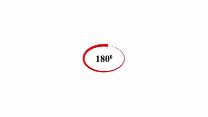 180 degree icon. 180 degree view icon, panorama on white background.
