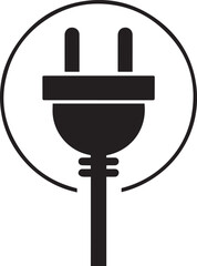 Obraz premium Electric Plug Silhouette | Black Vector Illustration