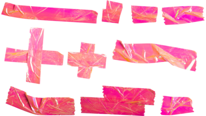 Yellow Duct Tape Strips Set Illustration for Repair and Craft Design Projects