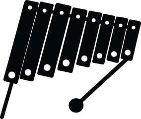 xylophone with mallets on white background