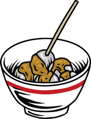 cilok Indonesian Local Food Illustration