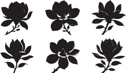 Obraz premium This title emphasizes the graceful beauty of the magnolia flowers, showcasing their delicate and timeless design in a minimalist style.