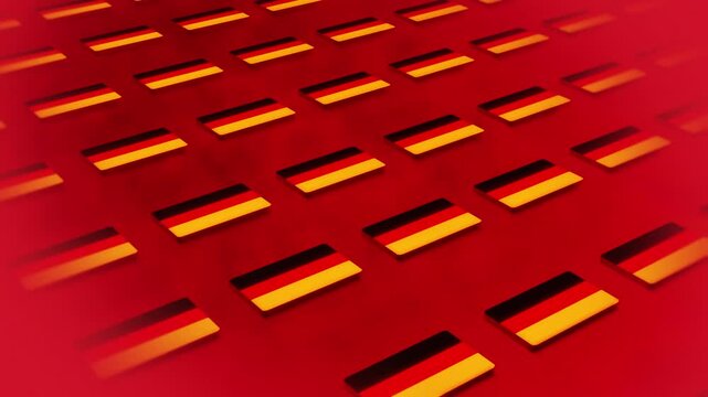 Germany Flags in a Grid, Seamless Loop, 3D Concept