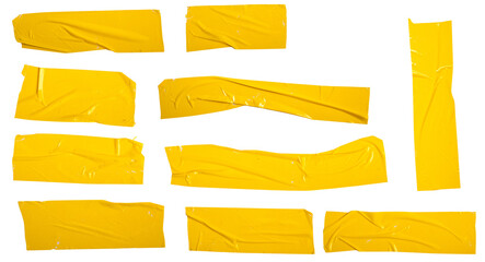 Yellow Duct Tape Strips Set Illustration for Repair and Craft Design Projects
