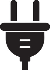 Electric Plug Silhouette | Black Vector Illustration