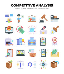 Competitive Analysis. 25 Essential Icons for Business Strategy