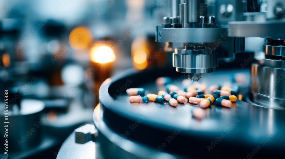 Aufkleber robotic arms precisely assemble vitamin capsules in a bright, sterile lab, showcasing advanced techn