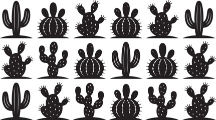 This title highlights the diversity of cactus shapes in the image, emphasizing the resilience and unique beauty of these desert plants.