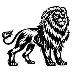 Majestic Tribal Lion Silhouette Vector