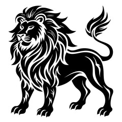 Majestic Tribal Lion Silhouette Vector