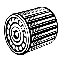 Mechanical Gear Roller Silhouette Vector