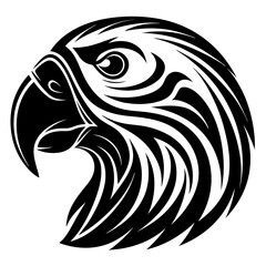 Eagle Head Silhouette Vector - Tribal Style Predator Bird Icon