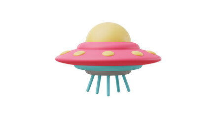 Isolated Pink UFO Toy © Daniel
