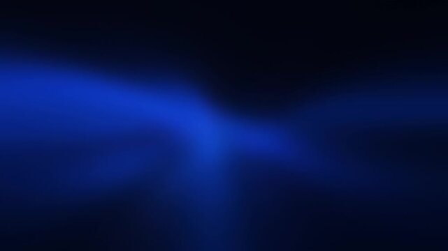 Glowing light blue and royal blue gradient flow on black background . Blurred lights. Flashes on dark backdrop for cover, technology banner, web design. Flowing motion. Fluid animation. Grainy noise