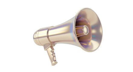 Isolated Golden Megaphone