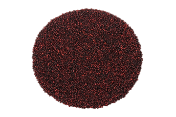 Round, dark red granular cluster