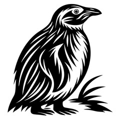 Black Penguin Silhouette Vector Illustration - Arctic Bird, Nature Art, Penguin Design