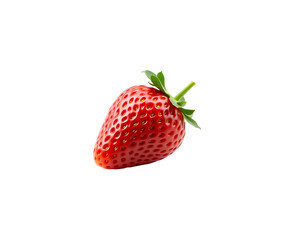 A ripe, red strawberry isolated on transparent background.