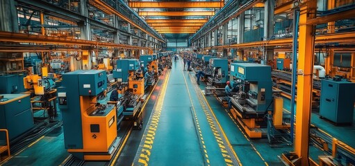 Industrial Factory: A Panorama of Manufacturing Machinery and Processes