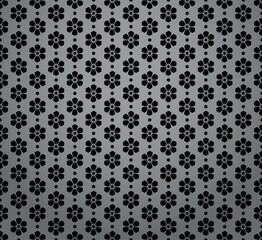 Flower geometric pattern. Seamless vector background. Gray and black ornament. Ornament for fabric, wallpaper, packaging. Decorative print