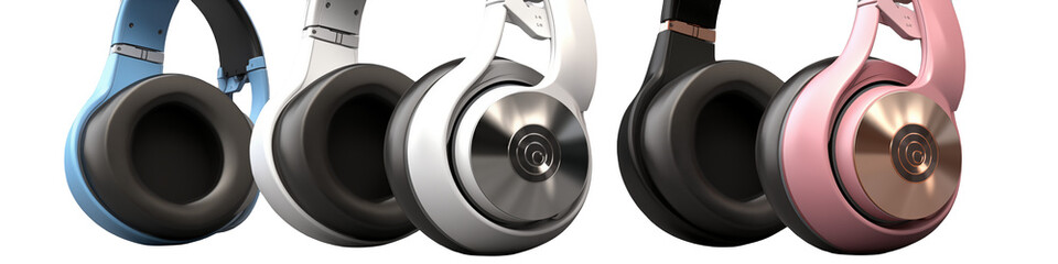 headphones isolated on white background Futuristic headphones concept on white background