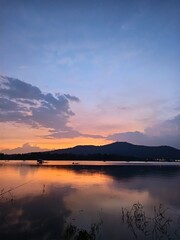sunset over the lake