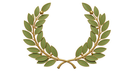 Isolated Laurel Wreath with Golden Accents © Daniel