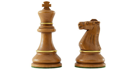 Isolated Chess King and Knight Figures for Strategic Game