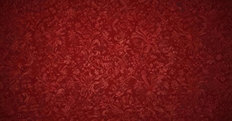 Crimson damask wallpaper, opulent floral details, intricate, texture, motif