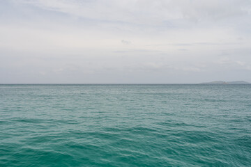 Indian ocean horizon background in bay on Seychelles islands