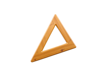 Wooden Triangle Ruler with Transparent Background