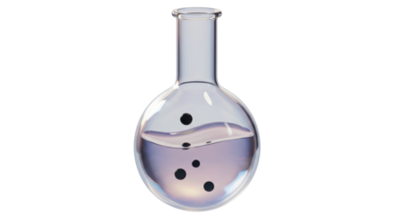 Isolated Round Flask with Liquid