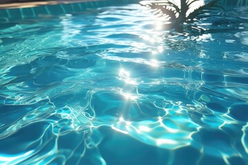 Obraz premium Tranquil Blue Water Surface with Sunlight Dancing on Gentle Waves