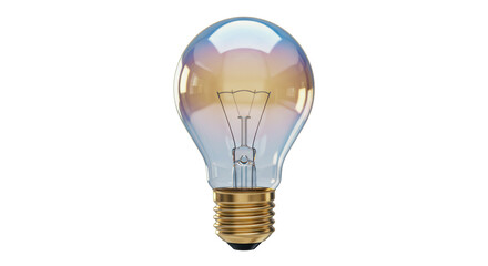 Isolated Iridescent Light Bulb