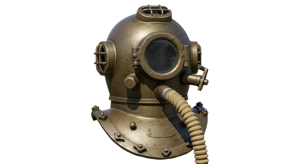 Isolated Vintage Diving Helmet