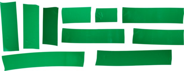 Green Duct Tape Strips Set Illustration for Repair, Craft, and Design Projects