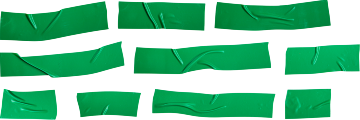 Green Duct Tape Strips Set Illustration for Repair, Craft, and Design Projects