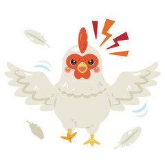 怒るニワトリイラスト